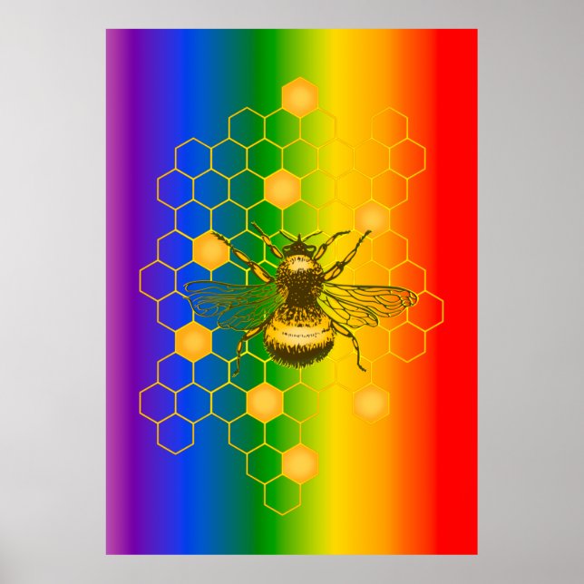 LGBT Orgulho gay Rainbow Bee live Poster (Frente)