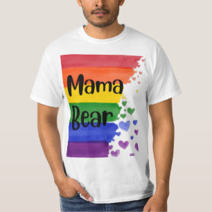 LGBT+orgulho. Mama urso. Ama arco-íris. Camiseta