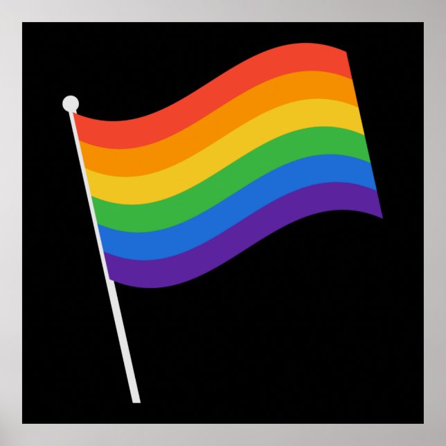 LGBT+orgulho. Poster de bandeira arco-íris (Frente)