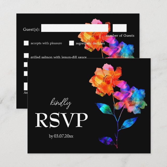 🌈 LGBTQ Budget with menu  Petals & Pride  (Frente/Verso)