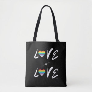 LGBTQIA Love is LOVE, Rainbow Pride Tote Bag