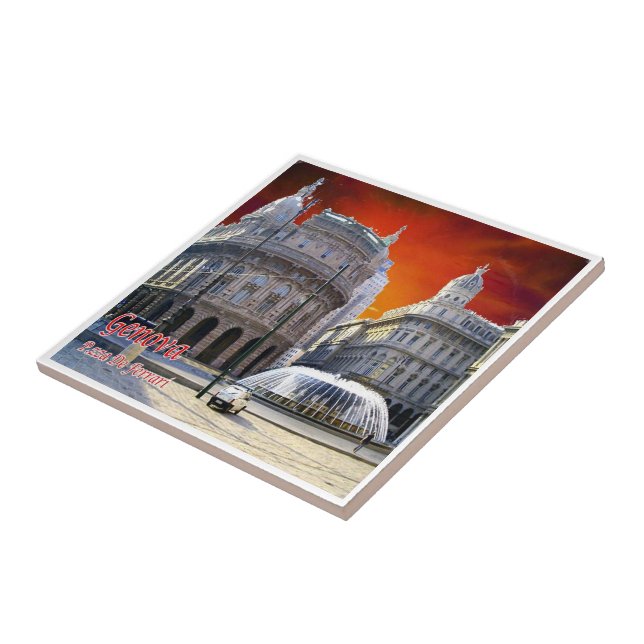 LGR158 GENOA, Vista de Piazza De Ferrari, (Lateral)