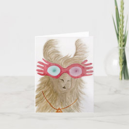 Lhamas em Shades: Cartão Saudável de Outubro 4"x5.