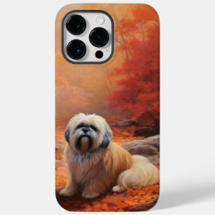 Lhasa Apso no outono Folhas caem inspiração
