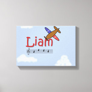 Liam Airplane Name Canvas
