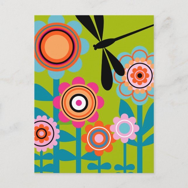 libélula 4 Cartão postal (Frente)