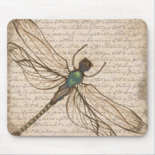 Libélula antiga Mousepad do vintage