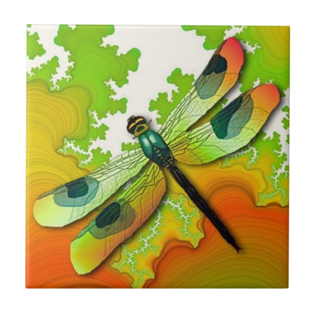 Libélula e azulejo dos Fractals (Frente)