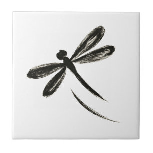 Libélula Pincel Tinta – Arte de Inseto Minimalista