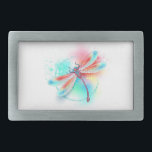 libélula vermelha sobre fundo de aquarela<br><div class="desc">Vermelho,  voador,  desenhado artisticamente,  em cores brilhantes com asas iridescentes texturizadas,  azuis sobre fundo branco,  pintado sobre salpicos de tinta aquosa. Libélula vermelha brilhante.</div>