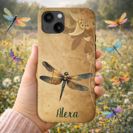 Libélula Vintage com Nome/Monograma Personalizado
