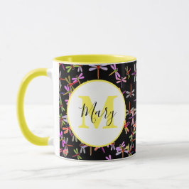 libélulas coloridas, caneca personalizada