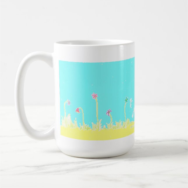 Libélulas e caneca de café das flores (Esquerda)
