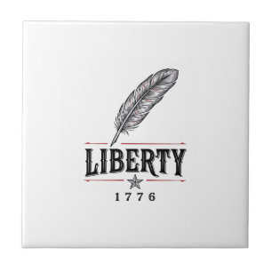 Liberdade 1776 Desenho Vetorial de Pena Patriótica