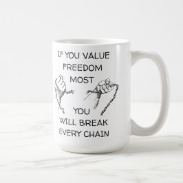 Liberdade de valor Mais caneca de café
