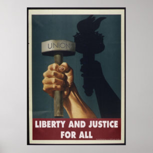 Liberdade e justiça para todos - Poster pró-União