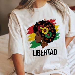Liberdade Mulher Negra Com Borboletas E Flores