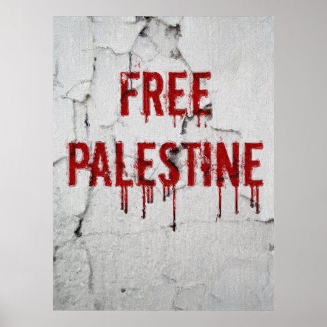 Liberdade na Palestina - Poster pintado (Frente)