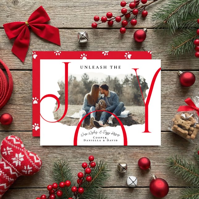Libere a alegria vermelha | Cartão de Natal Pet Ph (Pet Christmas Card)