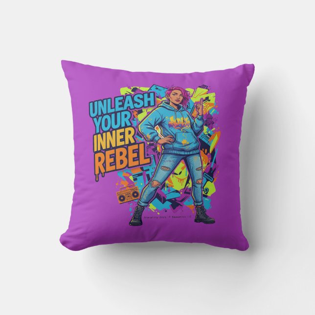 Libere Seu Rebelde Interior - Almofada de Arremess (Frente)