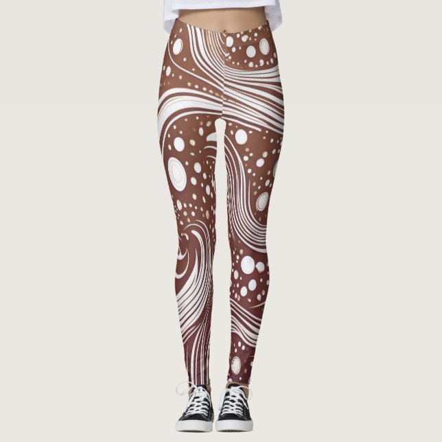 Libere sua criatividade: Leggings de padrões curio (Frente)