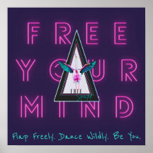Liberte A Sua Mente Flamingo Inspo Poster
