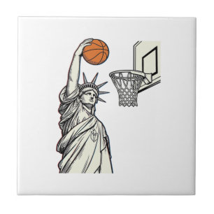 Liberty Basquete Enterrada Desenho de Gravura Vint