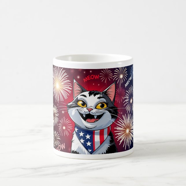 Liberty Meowgnet - Caneca de Gato Patriótica (Centro)