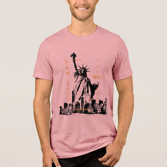 Liberty Statu Nyc Mens Short Sleeve Mauve Quality (Frente)