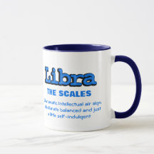 Libra A caneca astrológica branca azul-escalça