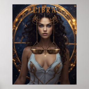 Libra Female Poster astrológica