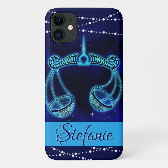 Libra na capas de iphone azul escura de gabinete-m (Verso)