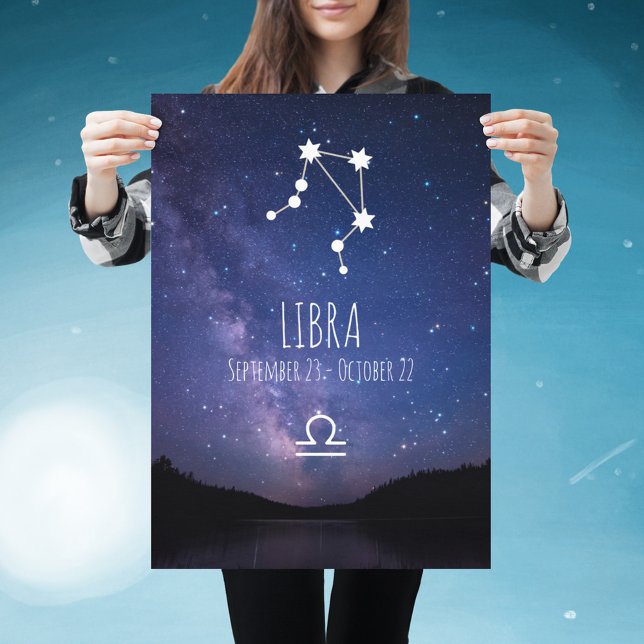 Libra | Poster de constelação Zodiac Personalizada (Criador carregado)