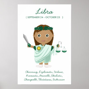 Libra - Poster do Horoscópio Rapariga