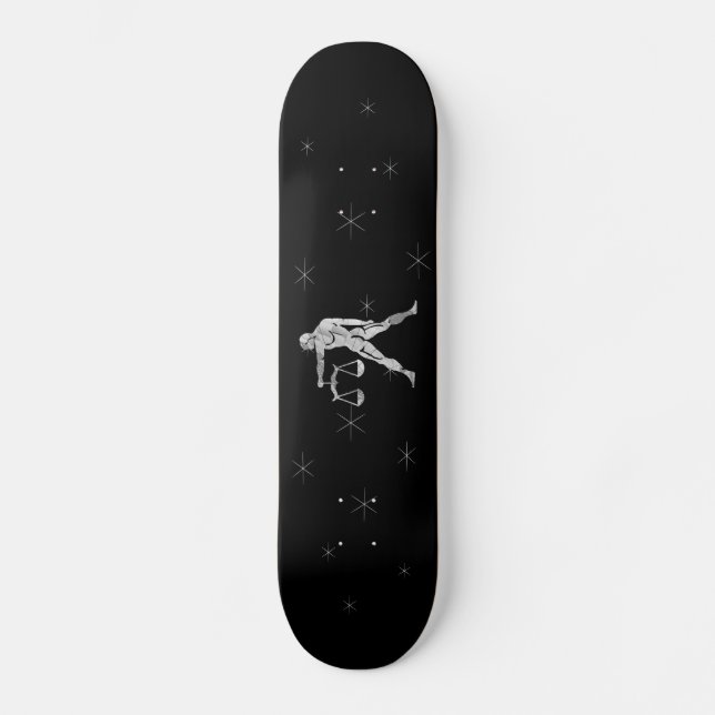 Libra Silver Zodiac Símbolo Skateboard Deck (Frente)