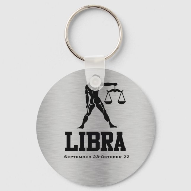 Libra Zodiac Botão Chaveiro (Frente)