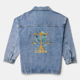Libra Zodiac Jaqueta Denim, mulher