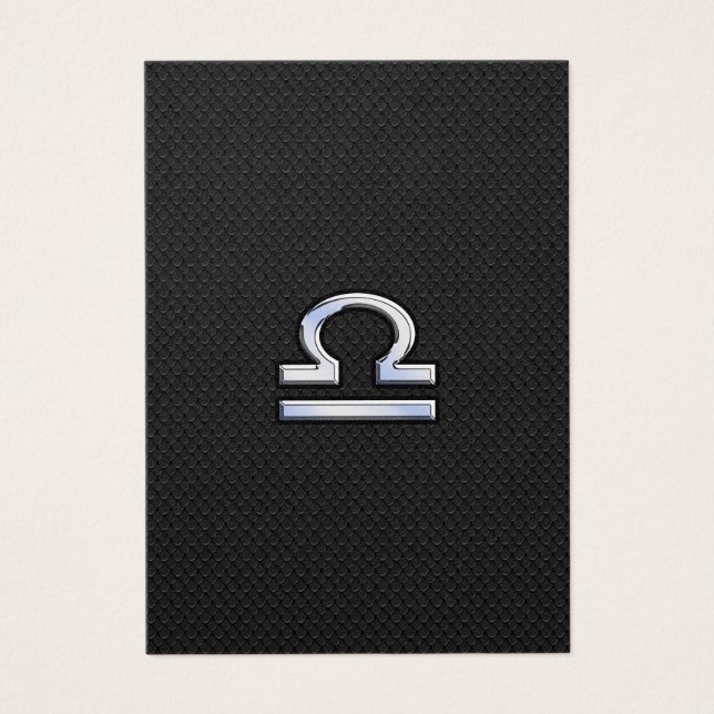Libra Zodiac Sign on Black Snake Skin Decor (Frente)