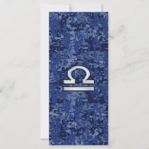 Libra Zodiac - Sinal de camo digital azul