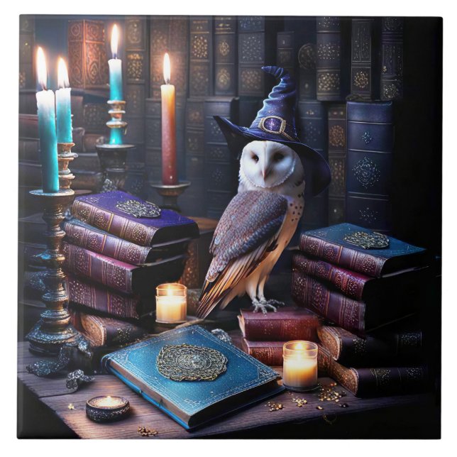 Library and Owl with Candles Mystical Books (Frente)