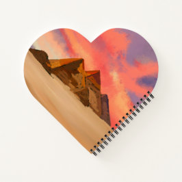 Libreta espiral corazón  paisaje pirámides egipto