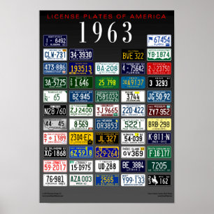 License Plates of America poster - 1963