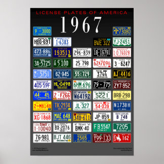 License Plates of America poster - 1967