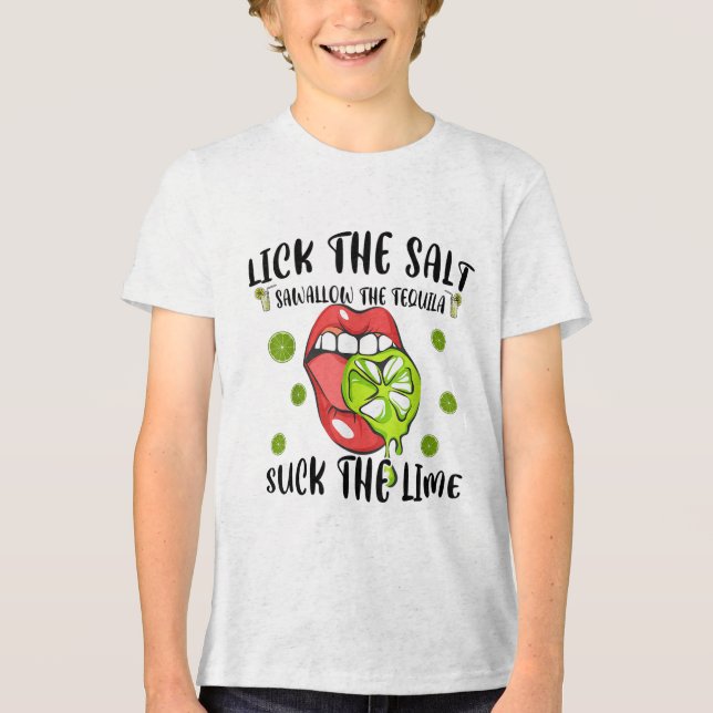 Lick Salt Swallow Tequila Cinco Bebendo Mayo Mexi (Frente)