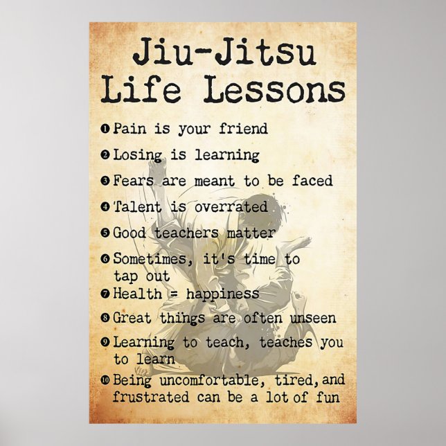 Lições de vida Jiu-Jitsu, Poster Jiu Jitsu, Jiu Ji (Frente)