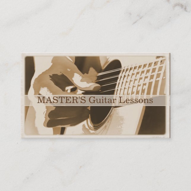Lições de violão/ Cartões de visitas de vendas (Frente)