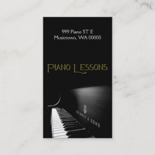 Lições para piano, instrutor, Cartão de visita 