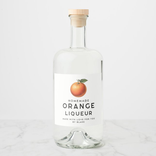 Licor de laranja caseiro com laranja (Frente)