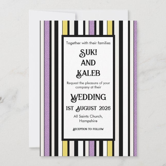 Licorice Candy - Convite De Casamento (Frente)