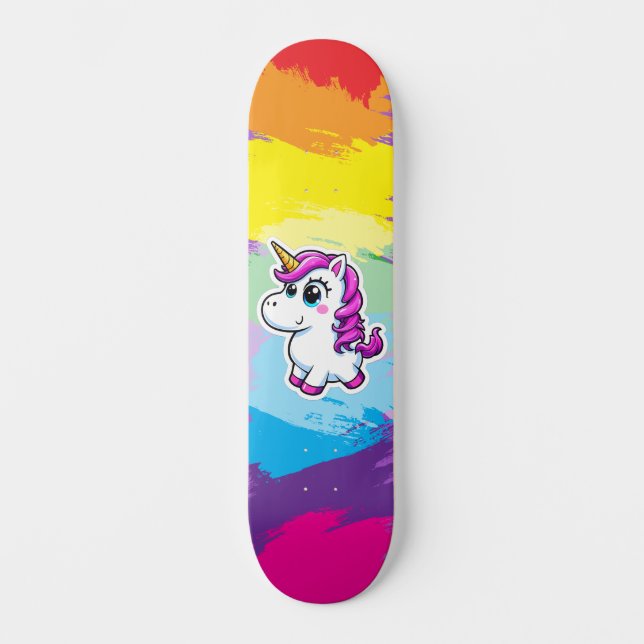 Licorne arc en ciel Skateboard (Frente)